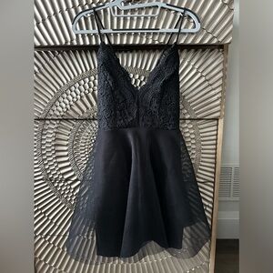 Luxxel Black Lace Mini Dress M
